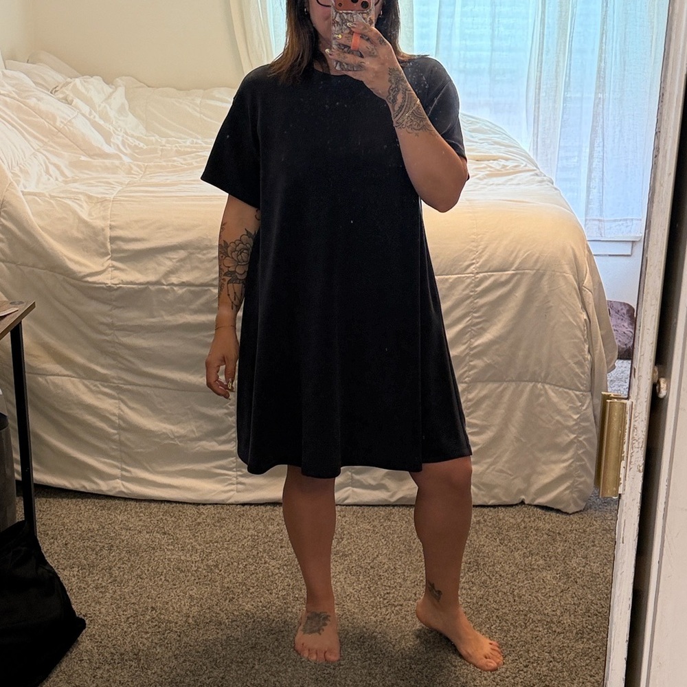 lululemon athletica Black Mini T-Shirt Dress